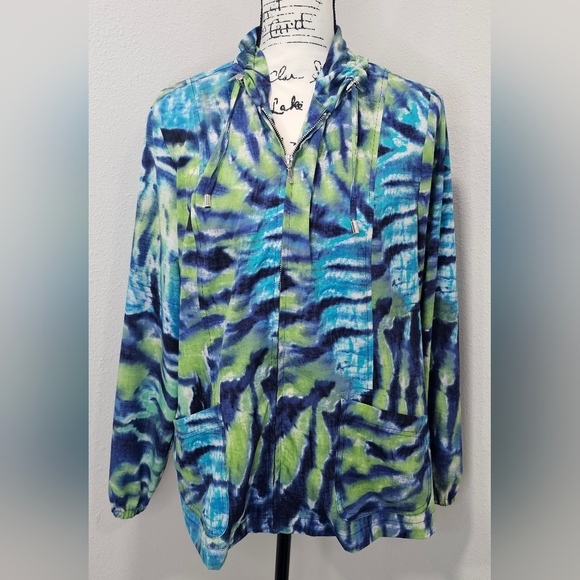 Chicos Zenergy Women’s Full Zip Jacket Multicolored Size 2 (Large) - Picture 1 of 16